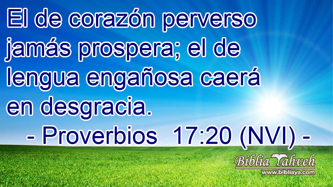  El de corazón perverso jamás prospera; el de lengua engañosa caerá en desgracia. 