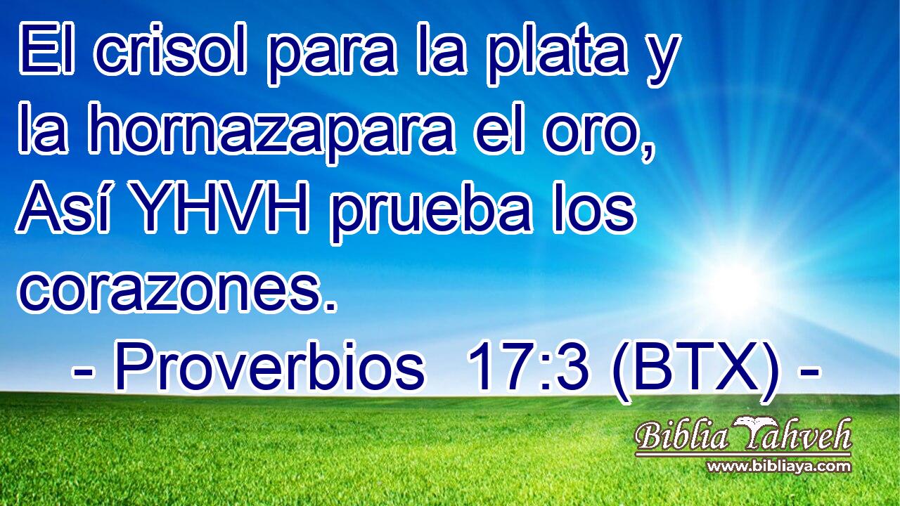 El crisol para la plata y la hornazapara el oro, Así YHVH prueba los corazones.