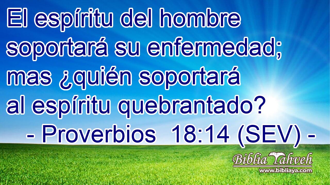 El espíritu del hombre soportará su enfermedad; mas ¿quién soportará al espíritu quebrantado?
