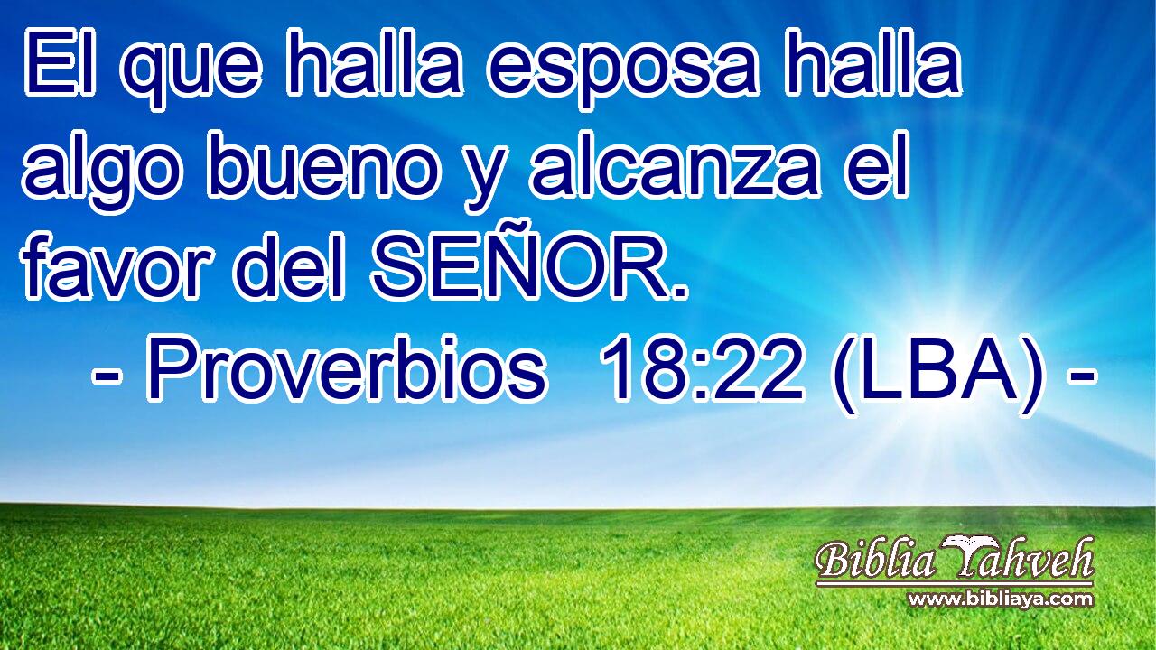 El que halla esposa halla algo bueno y alcanza el favor del SEÑOR.