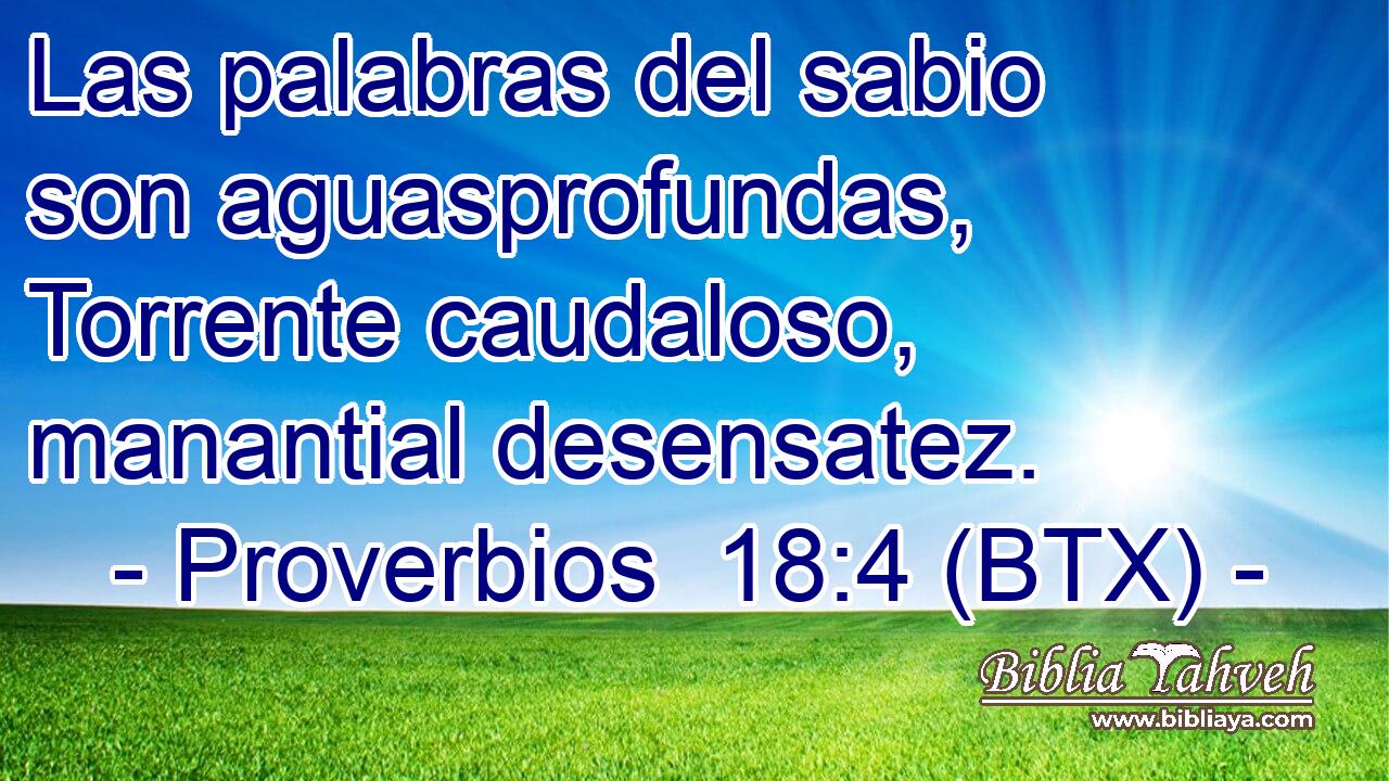 Las palabras del sabio son aguasprofundas, Torrente caudaloso, manantial desensatez.