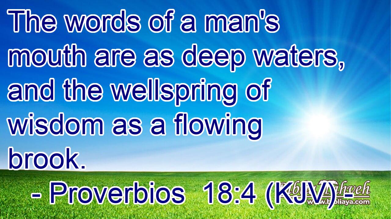 The words of a man's mouth are as deep waters, and the wellspring of wisdom as a flowing brook.