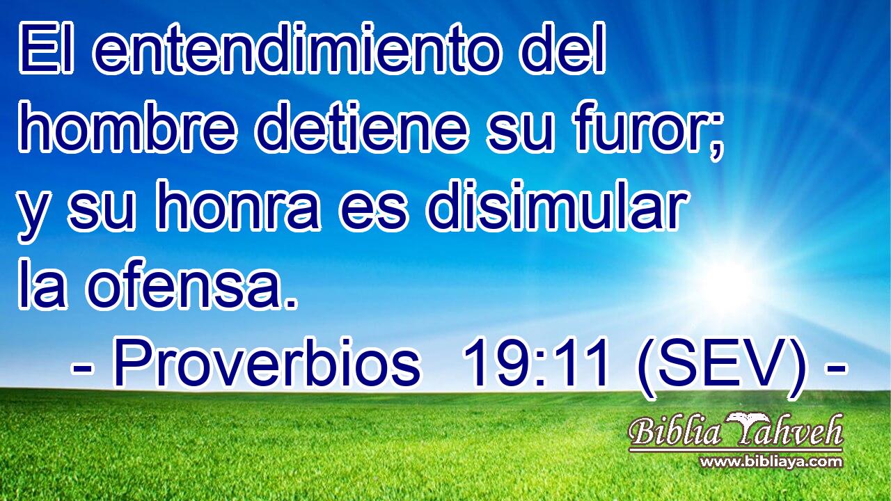 El entendimiento del hombre detiene su furor; y su honra es disimular la ofensa.