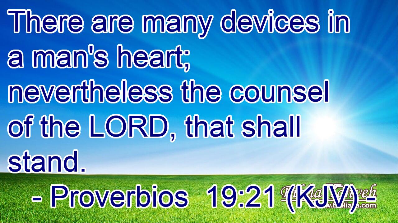 There are many devices in a man's heart; nevertheless the counsel of the LORD, that shall stand.