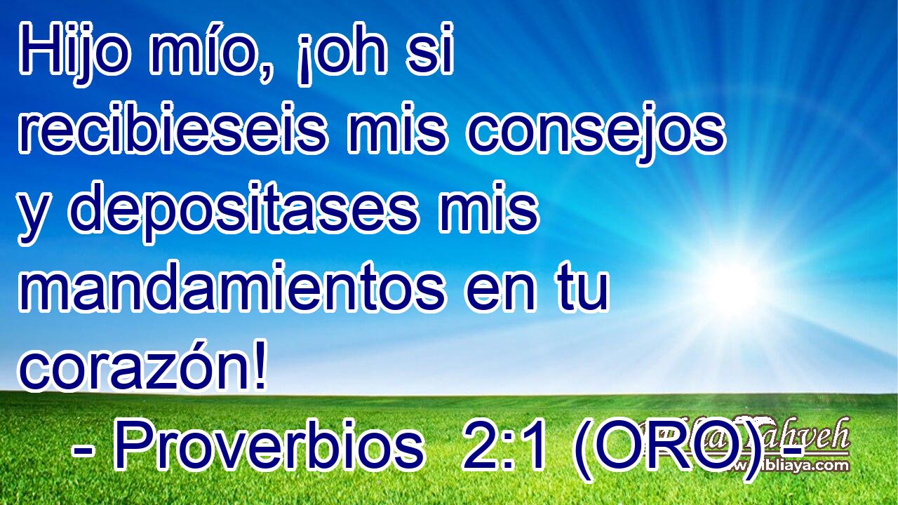  Hijo mío, ¡oh si recibieseis mis consejos y depositases mis mandamientos en tu corazón! 