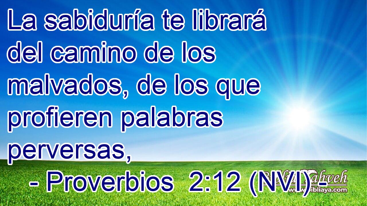  La sabiduría te librará del camino de los malvados, de los que profieren palabras perversas, 