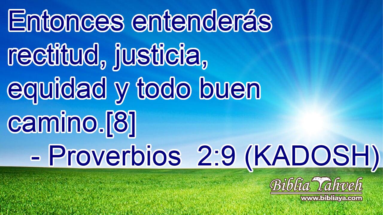  Entonces entenderás rectitud, justicia, equidad y todo buen camino.[8] 