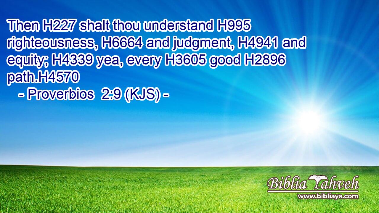 Then H227 shalt thou understand H995 righteousness, H6664 and judgment, H4941 and equity; H4339 yea, every H3605 good H2896 path.H4570
