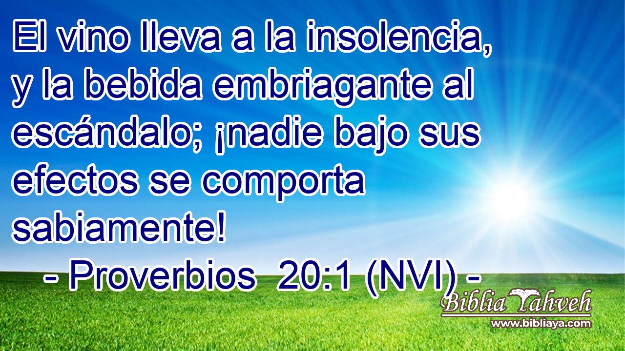 Proverbios 20:1 (NVI) - El Vino Lleva A La Insolencia, Y La Bebi...