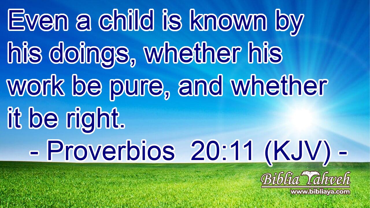 Even a child is known by his doings, whether his work be pure, and whether it be right.