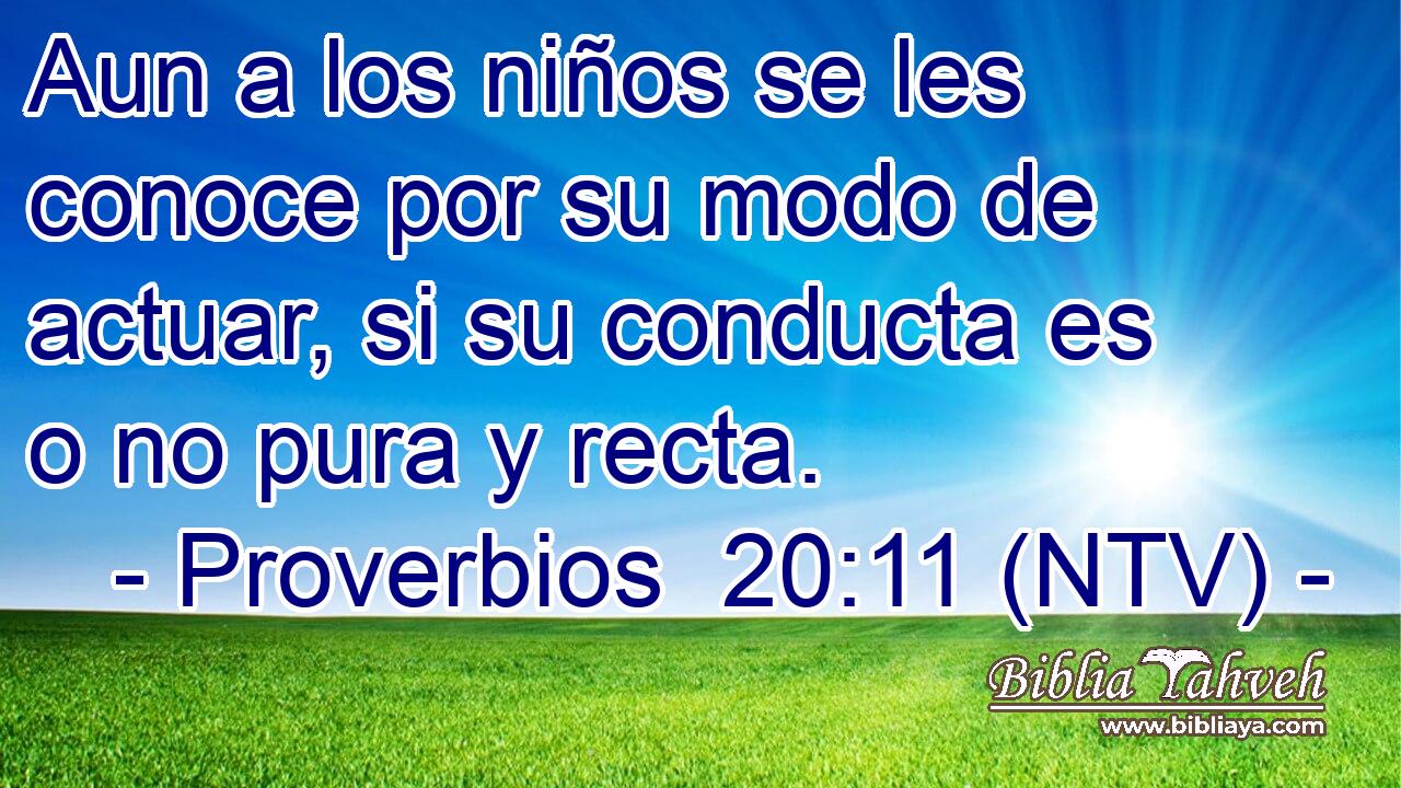 Aun a los niños se les conoce por su modo de actuar, si su conducta es o no pura y recta.