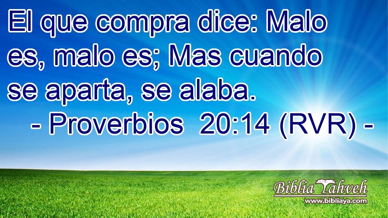 El que compra dice: Malo es, malo es; Mas cuando se aparta, se alaba.