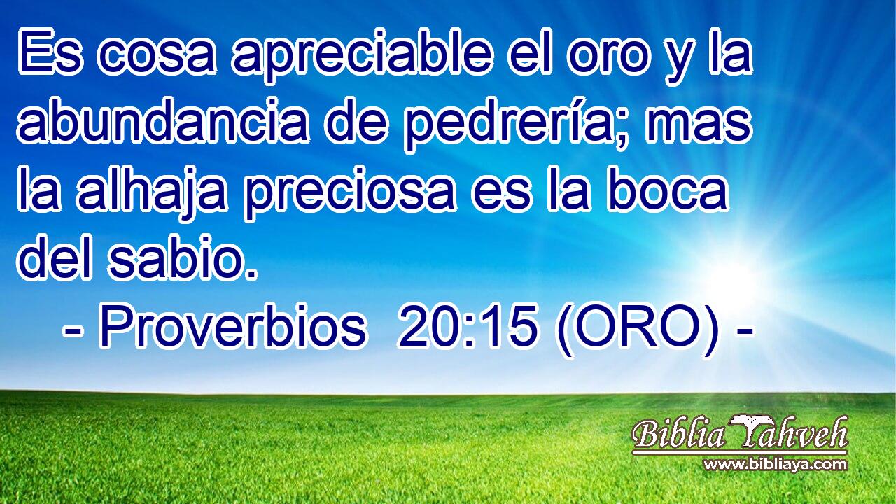  Es cosa apreciable el oro y la abundancia de pedrería; mas la alhaja preciosa es la boca del sabio. 