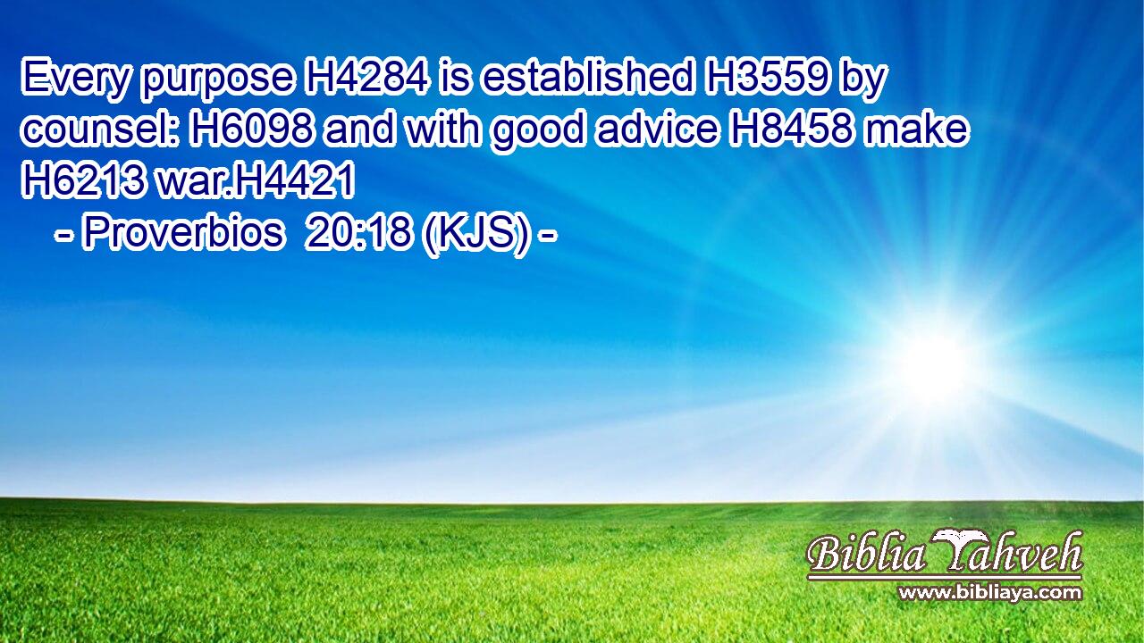 Every purpose H4284 is established H3559 by counsel: H6098 and with good advice H8458 make H6213 war.H4421