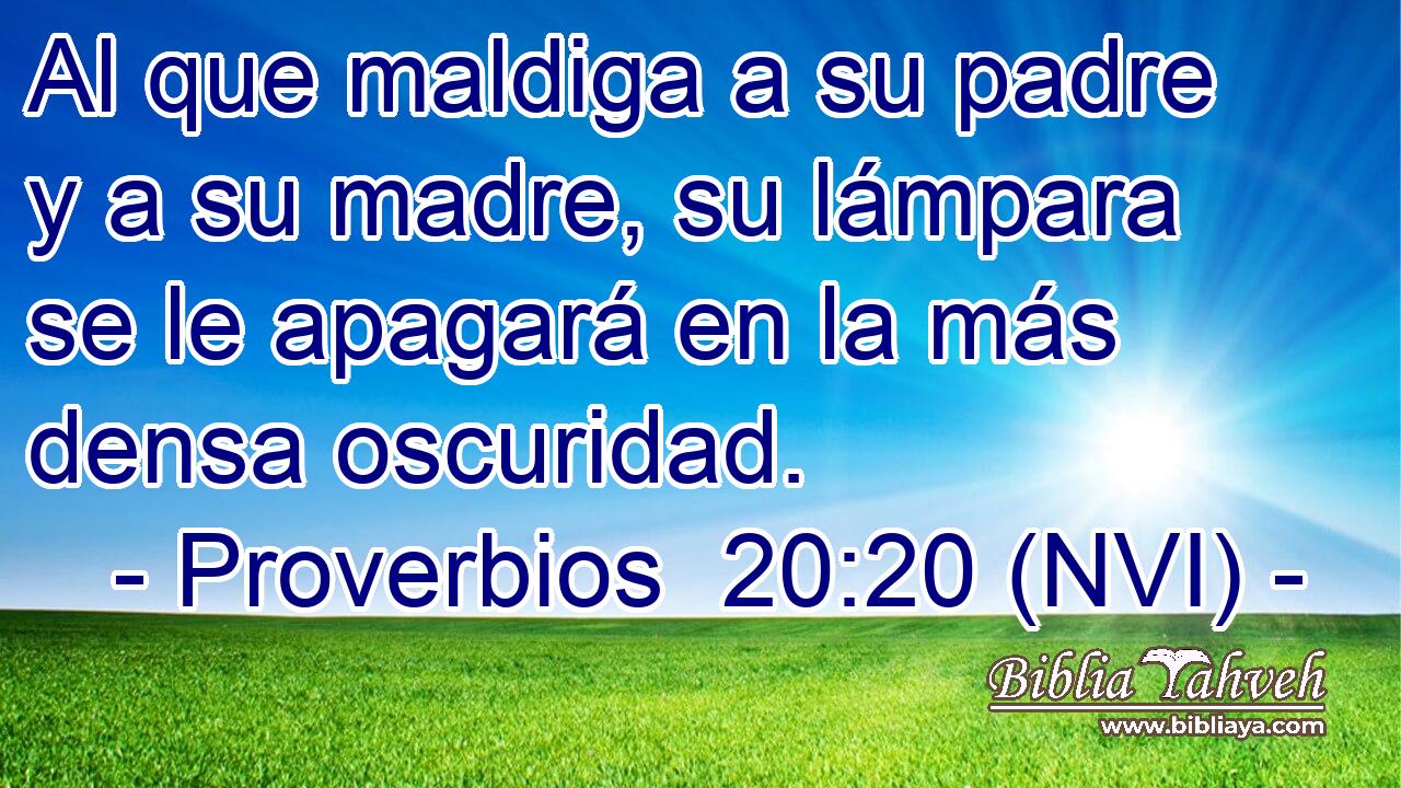  Al que maldiga a su padre y a su madre, su lámpara se le apagará en la más densa oscuridad. 