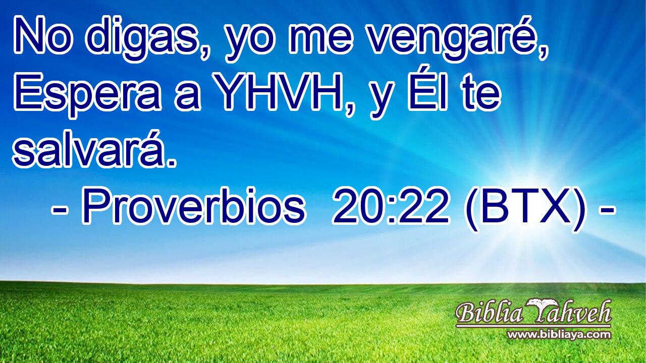 No digas, yo me vengaré, Espera a YHVH, y Él te salvará.
