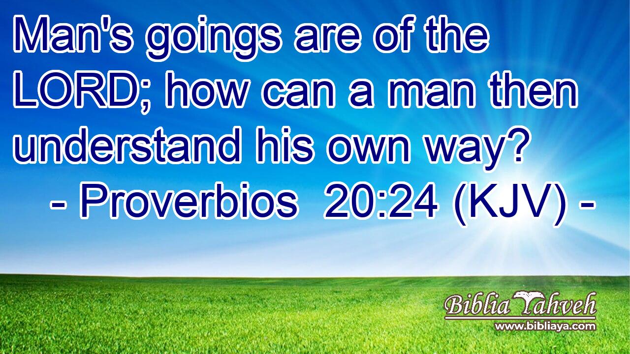 Man's goings are of the LORD; how can a man then understand his own way?