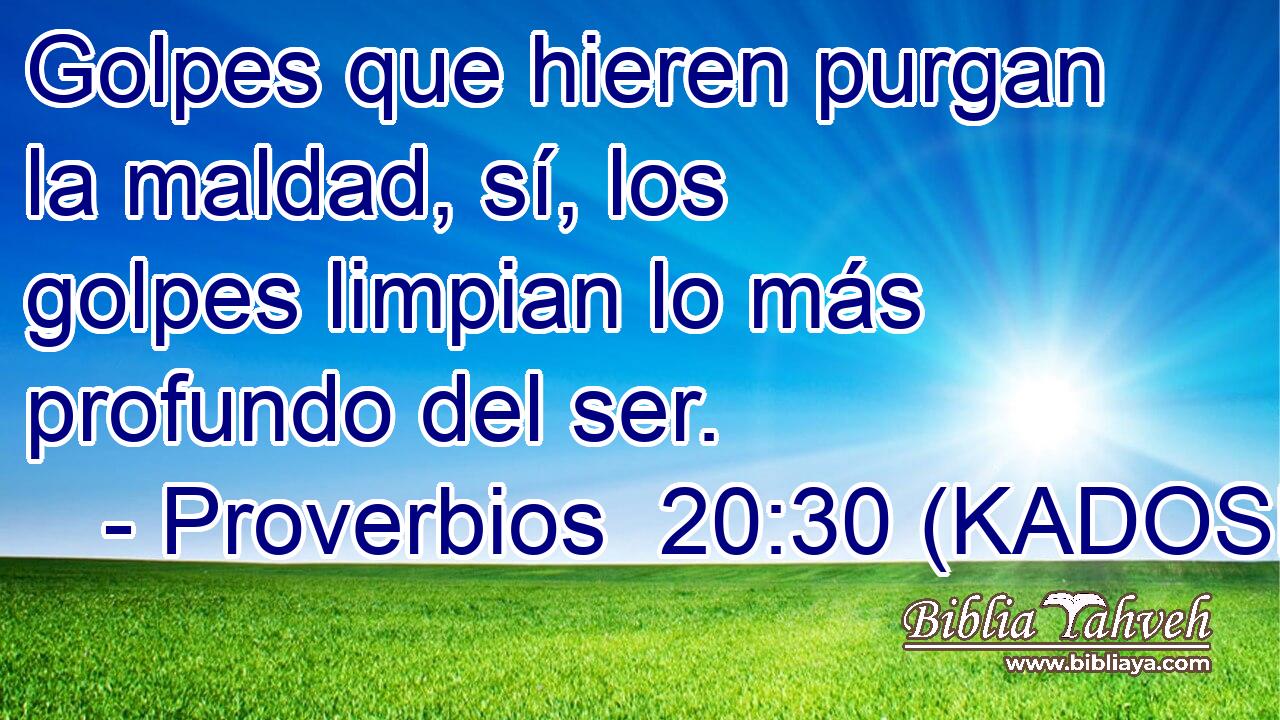  Golpes que hieren purgan la maldad, sí, los golpes limpian lo más profundo del ser. 