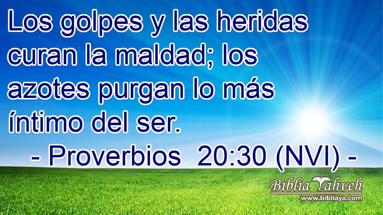  Los golpes y las heridas curan la maldad; los azotes purgan lo más íntimo del ser. 