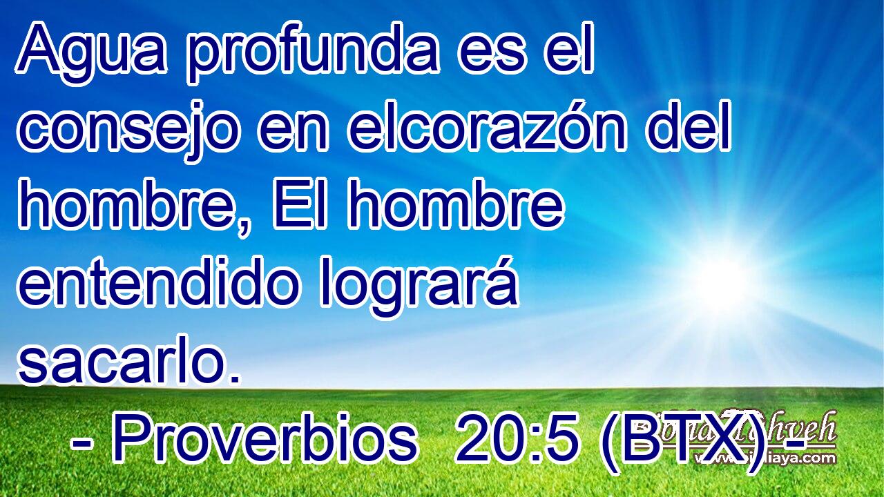 Agua profunda es el consejo en elcorazón del hombre, El hombre entendido logrará sacarlo.