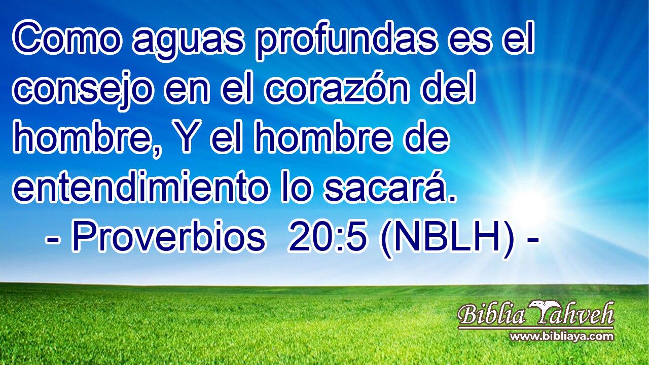  Como aguas profundas es el consejo en el corazón del hombre, Y el hombre de entendimiento lo sacará. 