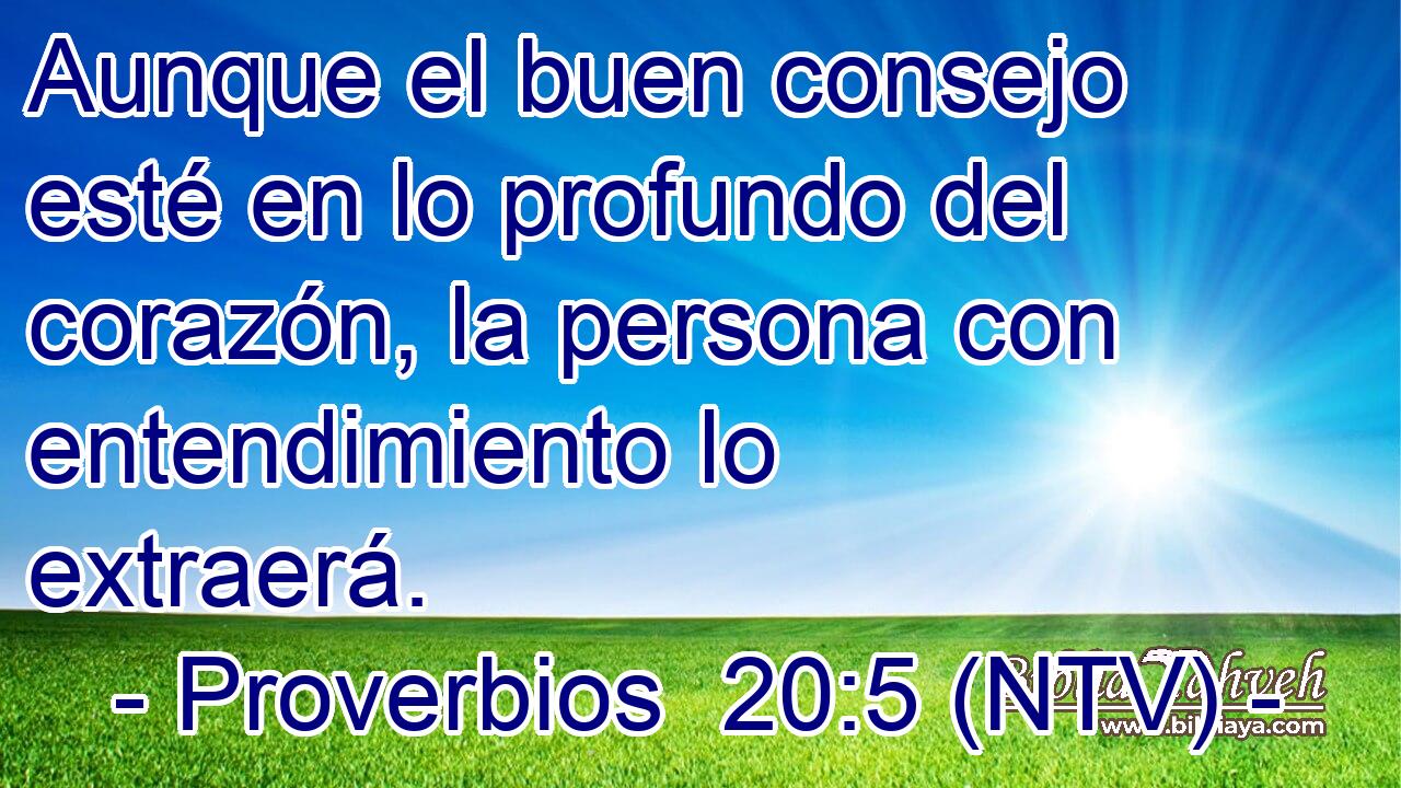 Aunque el buen consejo esté en lo profundo del corazón, la persona con entendimiento lo extraerá.