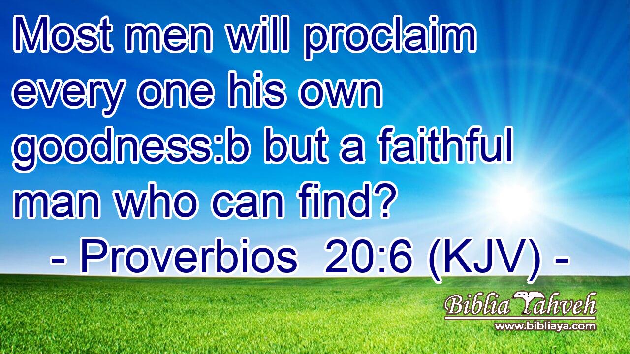 Most men will proclaim every one his own goodness:b but a faithful man who can find?