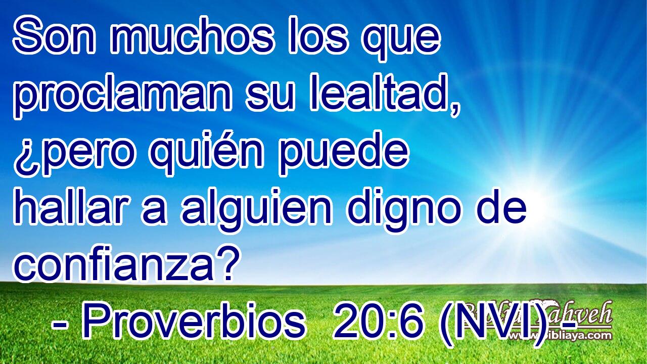  Son muchos los que proclaman su lealtad, ¿pero quién puede hallar a alguien digno de confianza? 