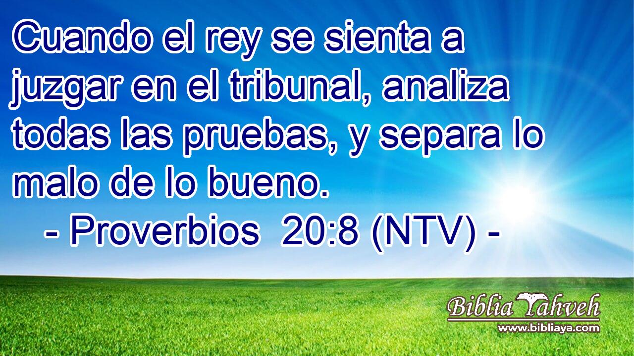 Cuando el rey se sienta a juzgar en el tribunal, analiza todas las pruebas, y separa lo malo de lo bueno.