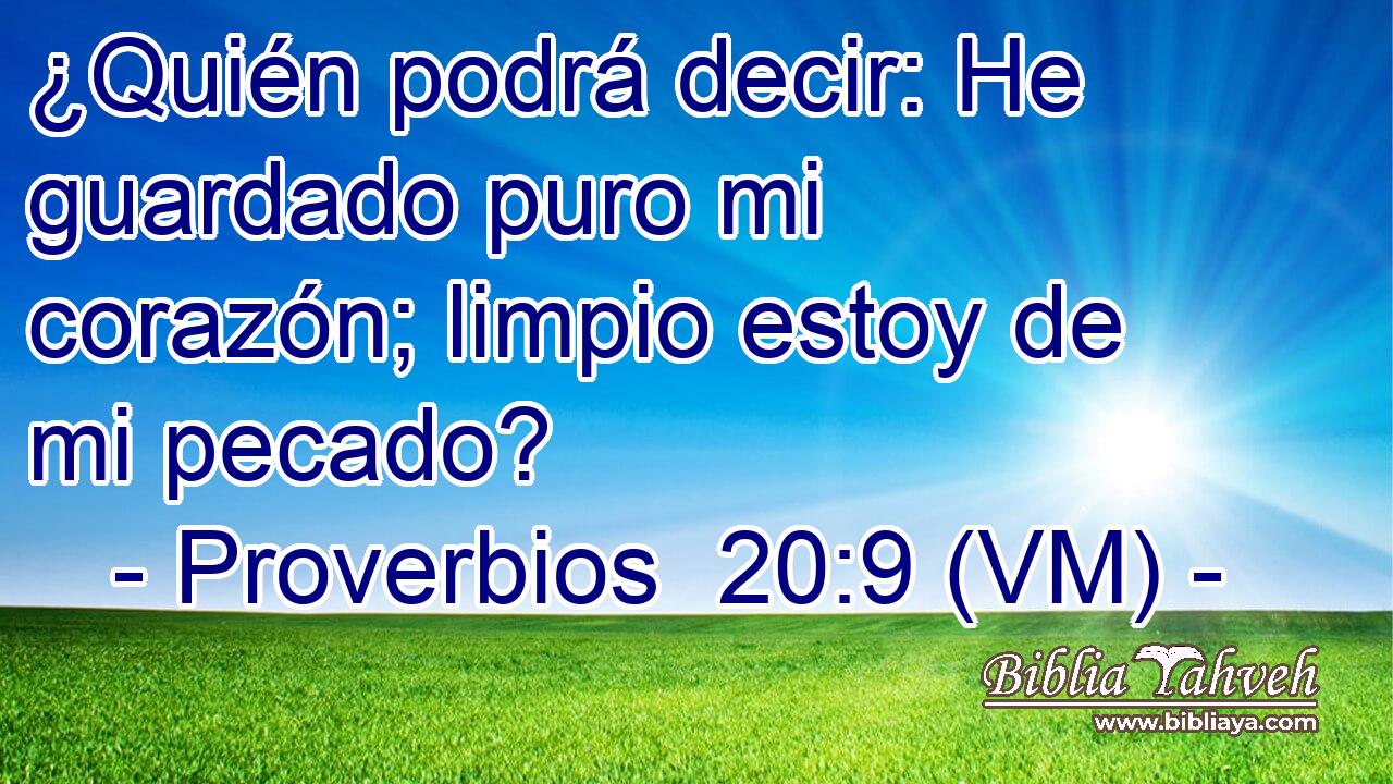  ¿Quién podrá decir: He guardado puro mi corazón; limpio estoy de mi pecado? 