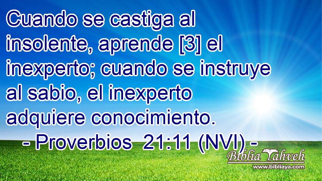  Cuando se castiga al insolente, aprende [3] el inexperto; cuando se instruye al sabio, el inexperto adquiere conocimiento. 
