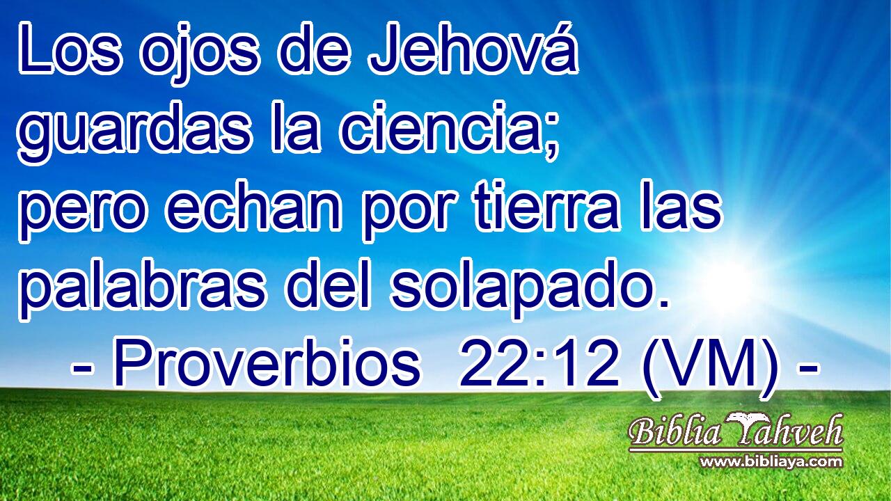  Los ojos de Jehová guardas la ciencia;  pero echan por tierra las palabras del solapado. 