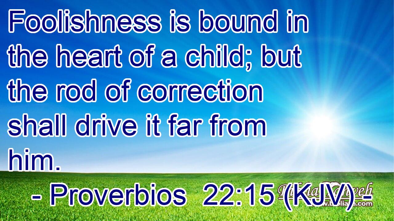 Foolishness is bound in the heart of a child; but the rod of correction shall drive it far from him.