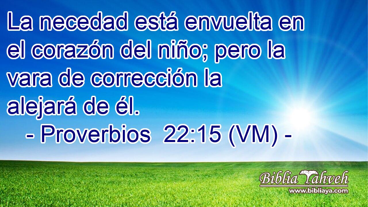  La necedad está envuelta en el corazón del niño; pero la vara de corrección la alejará de él. 