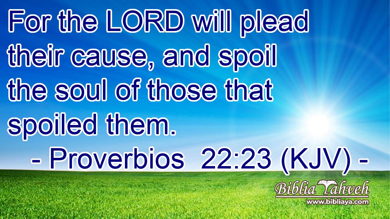 For the LORD will plead their cause, and spoil the soul of those that spoiled them.