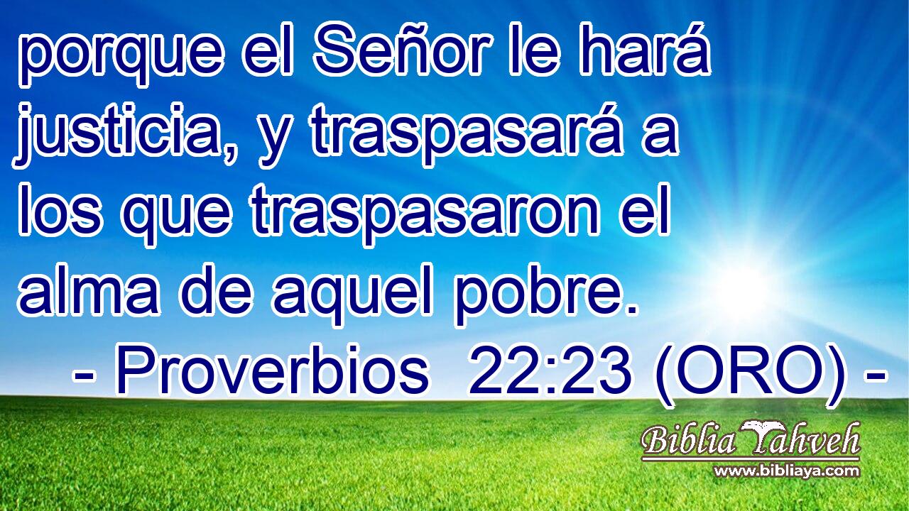  porque el Señor le hará justicia, y traspasará a los que traspasaron el alma de aquel pobre. 