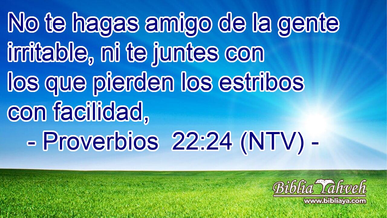 No te hagas amigo de la gente irritable, ni te juntes con los que pierden los estribos con facilidad,