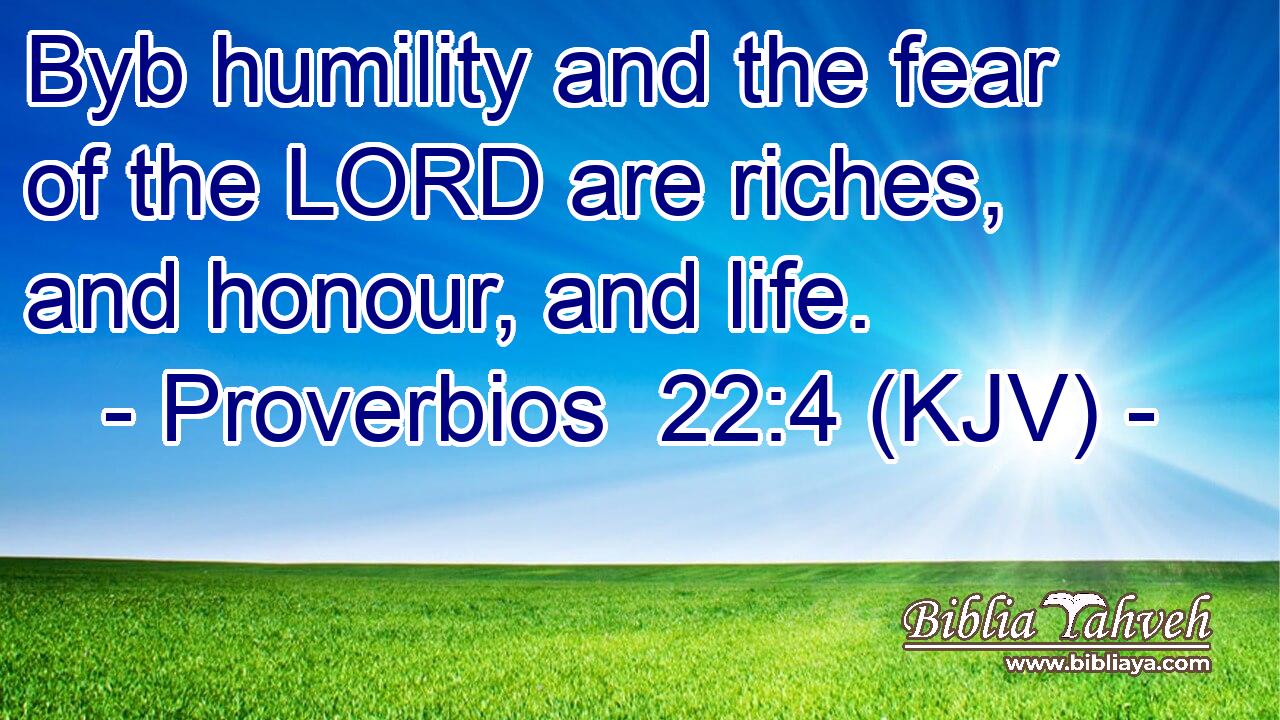 Byb humility and the fear of the LORD are riches, and honour, and life.