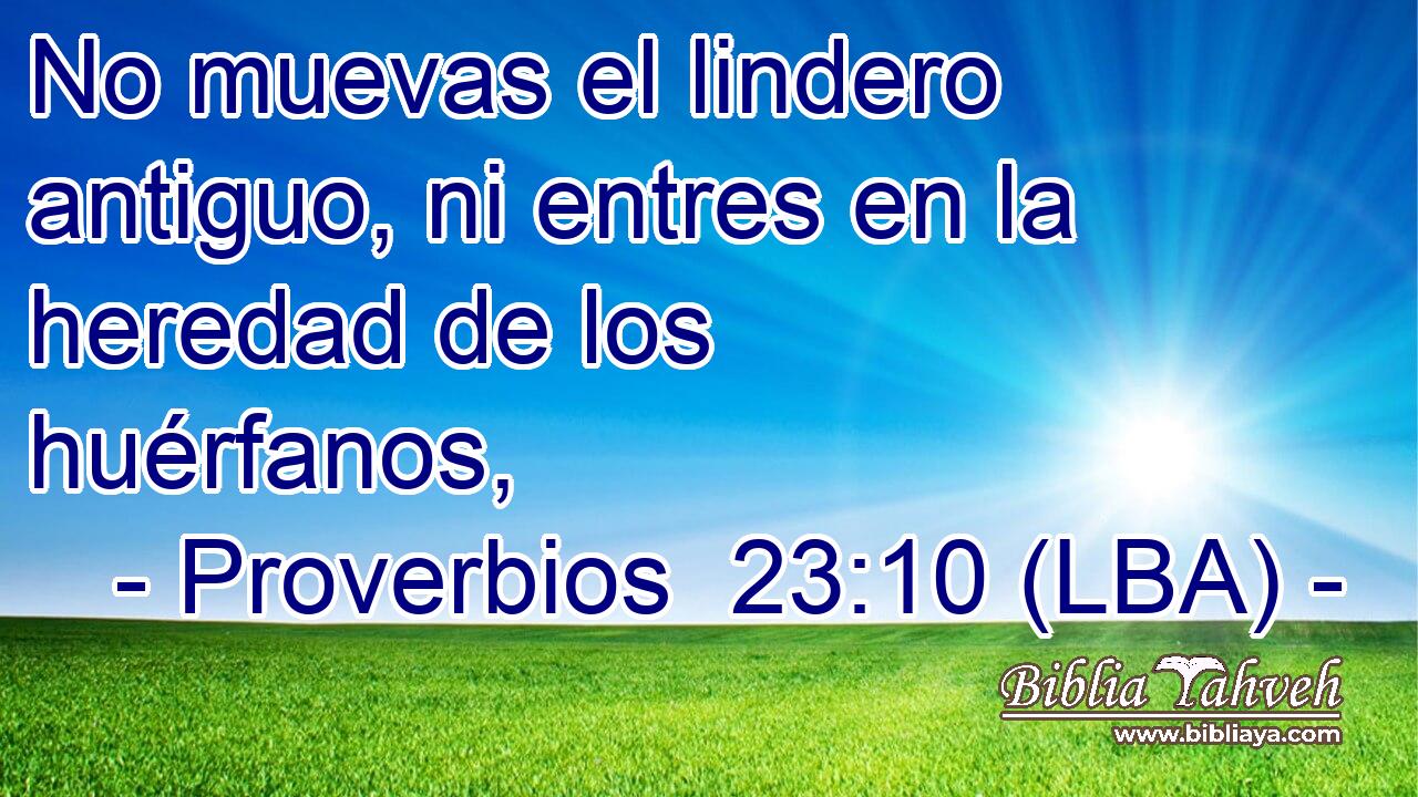 No muevas el lindero antiguo, ni entres en la heredad de los huérfanos,