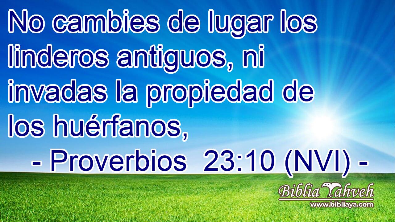 No cambies de lugar los linderos antiguos, ni invadas la propiedad de los huérfanos, 