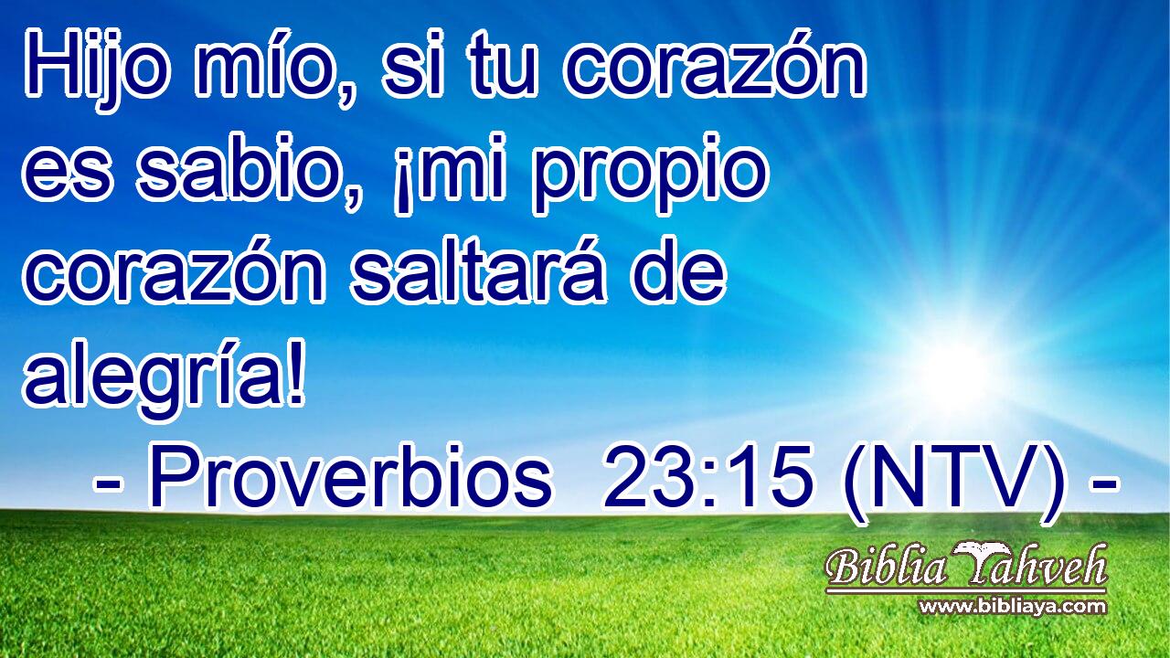 Hijo mío, si tu corazón es sabio, ¡mi propio corazón saltará de alegría!