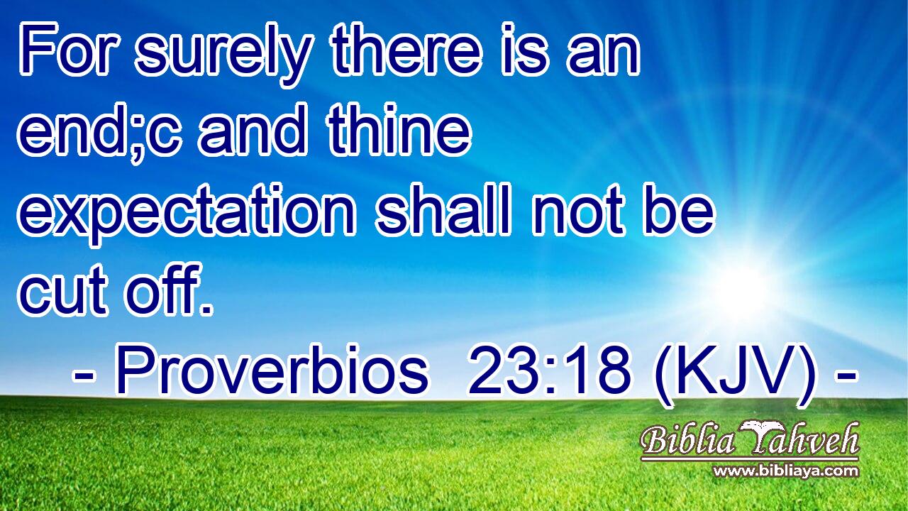 For surely there is an end;c and thine expectation shall not be cut off.
