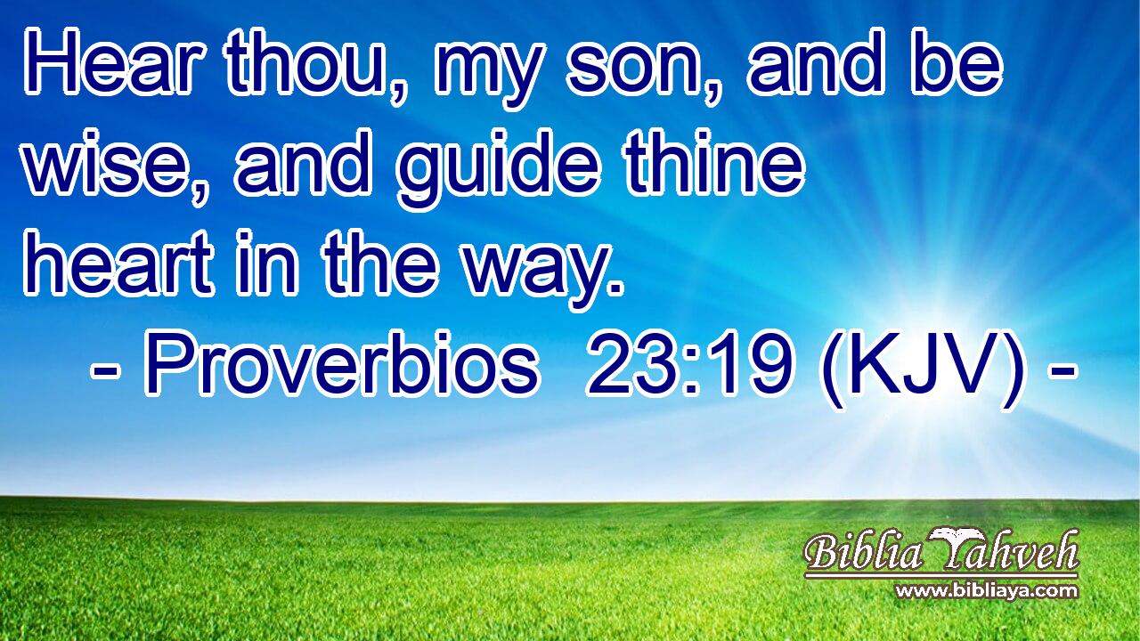 Hear thou, my son, and be wise, and guide thine heart in the way.