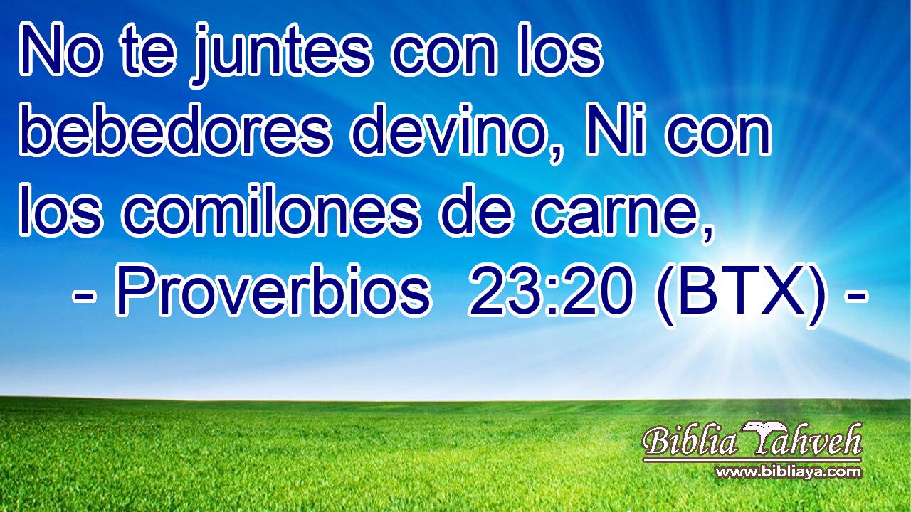 No te juntes con los bebedores devino, Ni con los comilones de carne,
