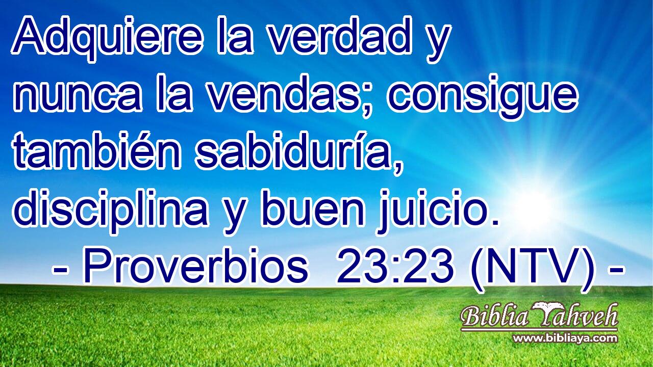 Adquiere la verdad y nunca la vendas; consigue también sabiduría, disciplina y buen juicio.
