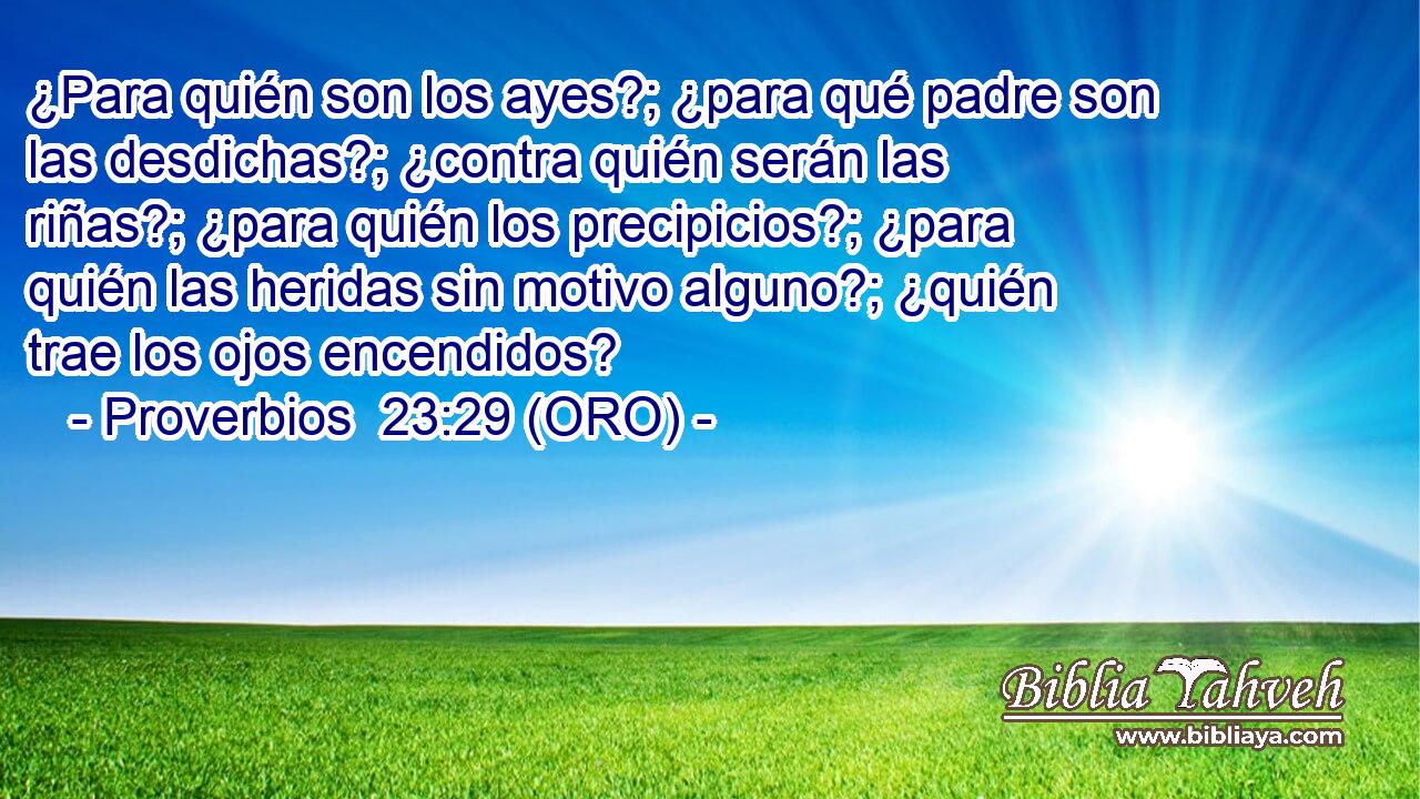  ¿Para quién son los ayes?; ¿para qué padre son las desdichas?; ¿contra quién serán las riñas?; ¿para quién los precipicios?; ¿para quién las heridas sin motivo alguno?; ¿quién trae los ojos encendidos? 
