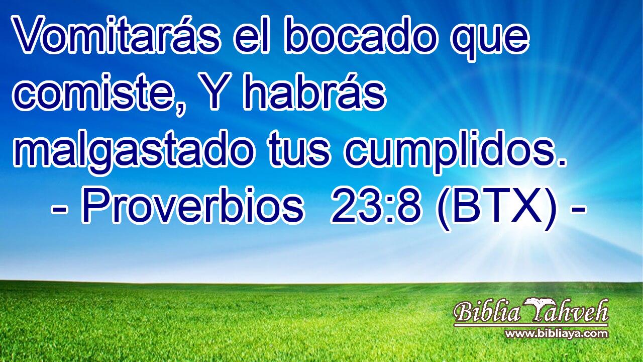 Vomitarás el bocado que comiste, Y habrás malgastado tus cumplidos.