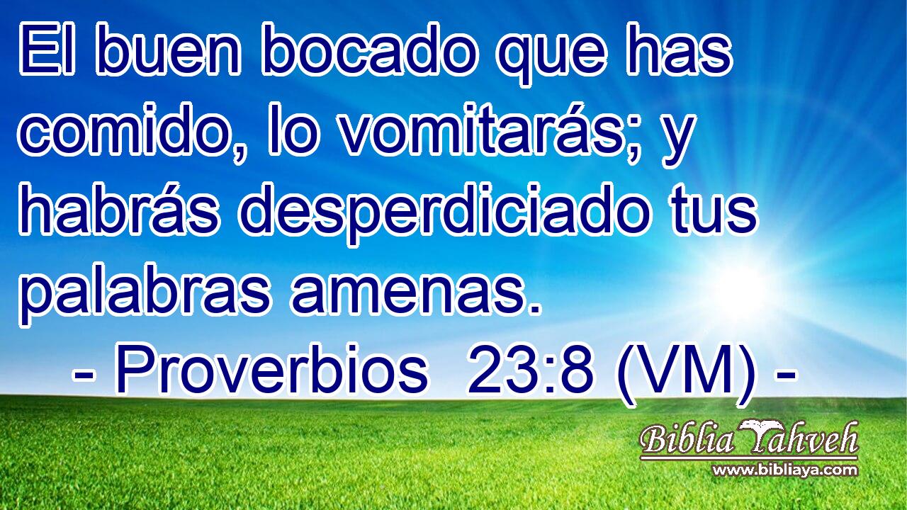  El buen bocado que has comido, lo vomitarás; y habrás desperdiciado tus palabras amenas. 