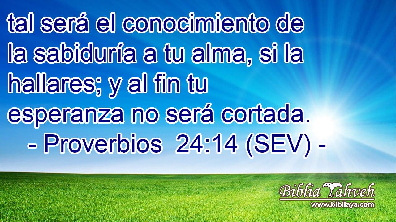 tal será el conocimiento de la sabiduría a tu alma, si la hallares; y al fin tu esperanza no será cortada.