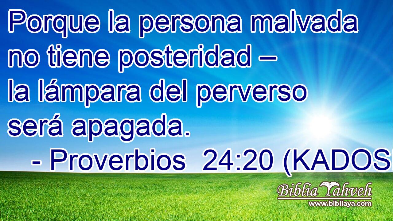  Porque la persona malvada no tiene posteridad – la lámpara del perverso será apagada. 